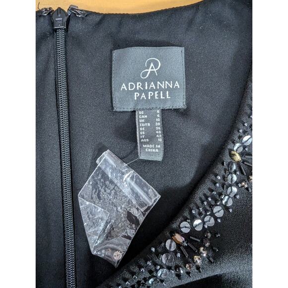 NwoT Adrianna Papell Black Embellished Formal Dress Gown Size 6 C1 - Picture 6 of 6